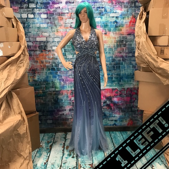 Jovani Dresses & Skirts - JOVANI Blue Beaded OMBRÉ Gown! #4370